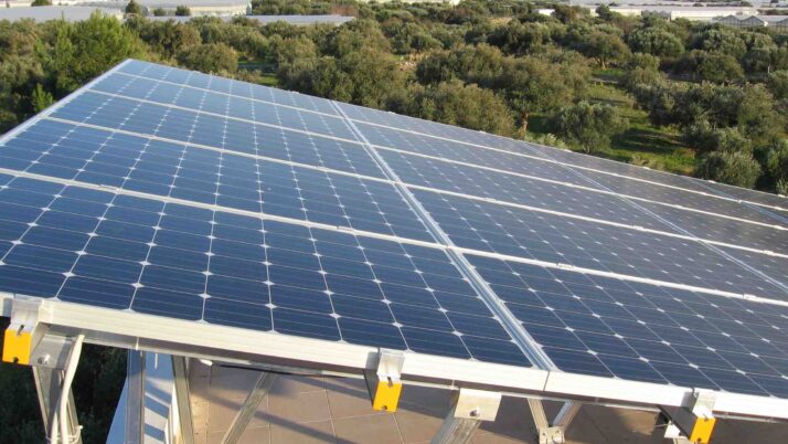 Photovoltaic solar panel roof of 5.5 kWatts at Ierapetra