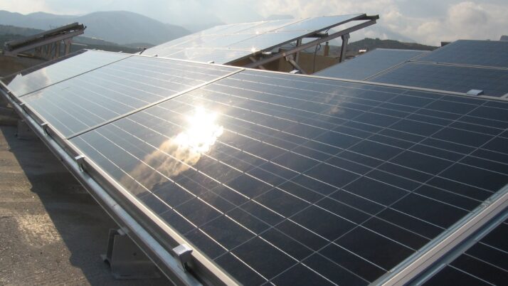 Photovoltaic solar panel roof of 9.88 kWatts at Makry Gialos