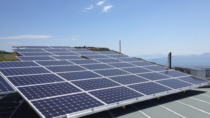 Photovoltaic  solar panel roof of 9.5 kWatts at Corinth