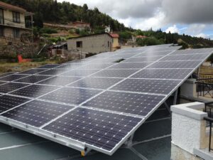 Photovoltaic  solar panel roof of 9.5 kWatts at Corinth