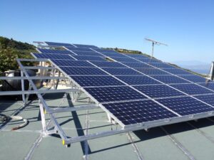 Photovoltaic  solar panel roof of 9.5 kWatts at Corinth