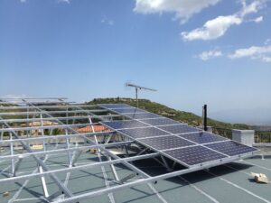 Photovoltaic  solar panel roof of 9.5 kWatts at Corinth