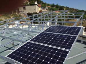 Photovoltaic  solar panel roof of 9.5 kWatts at Corinth