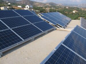 Photovoltaic solar panel roof of 9.88 kWatts at Makry Gialos