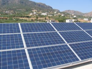 Photovoltaic solar panel roof of 9.88 kWatts at Makry Gialos