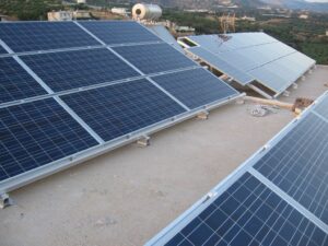 Photovoltaic solar panel roof of 9.88 kWatts at Makry Gialos