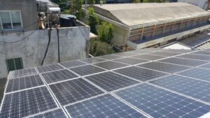 Photovoltaic solar panel system at Heraklion