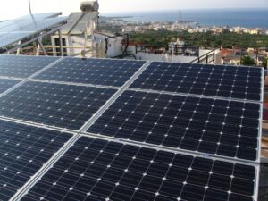 Photovoltaic solar panel system at Koutouloufari