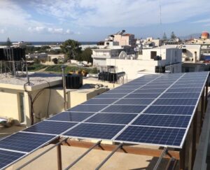Photovoltaic solar panel pergola of 9,9 kWatts at Ierapetra