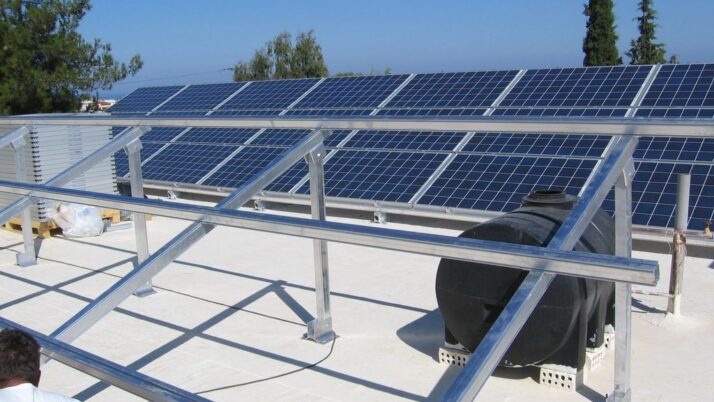 Photovoltaic solar panel system at Chania