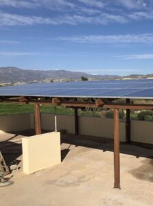 Photovoltaic solar panel pergola of 9,9 kWatts at Ierapetra