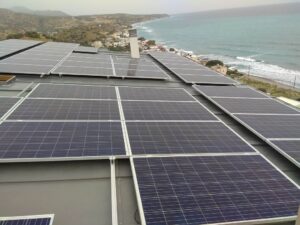 Photovoltaic net metering solar zinc roof of 20,0 kWatts at Heraklion