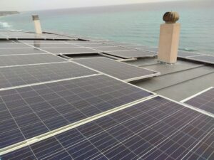 Photovoltaic net metering solar zinc roof of 20,0 kWatts at Heraklion