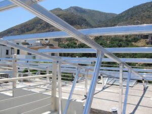 Photovoltaic solar panel system at Koutouloufari