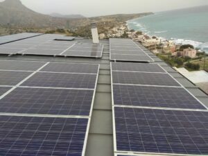 Photovoltaic net metering solar zinc roof of 20,0 kWatts at Heraklion