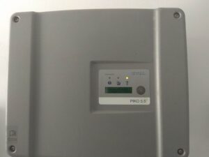 Photovoltaic solar panel flat roof system at Athens