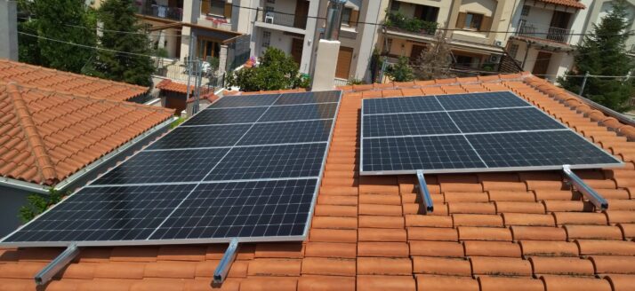Φωτοβολταϊκό (φβ) σύστημα αυτοπαραγωγής-net metering (ενεργειακού συμψηφισμού) ισχύος 8.64kW σε κεραμοσκεπή στην Άνοιξη Αττικής